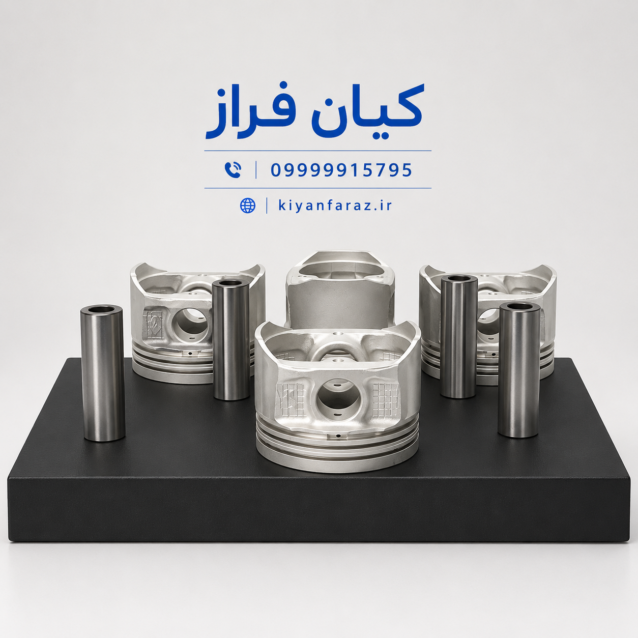 پیستون سایز 100 (تعمیر چهارم) با گژن پین تندر ال L90 (چهار عددی) برند عظام